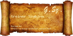 Greiner Szabina névjegykártya